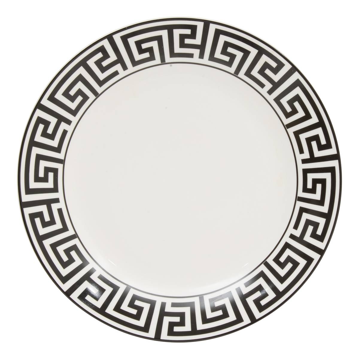 Lote de 6 platos llanos "Reso" Porcelana, D.26,8 cm Negro