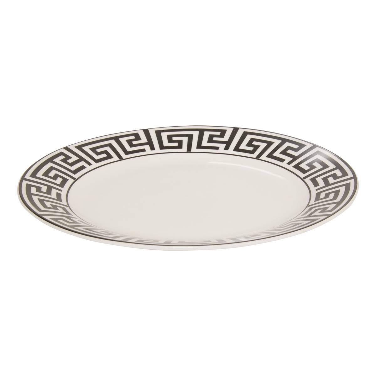 Lote de 6 platos llanos "Reso" Porcelana, D.26,8 cm Negro
