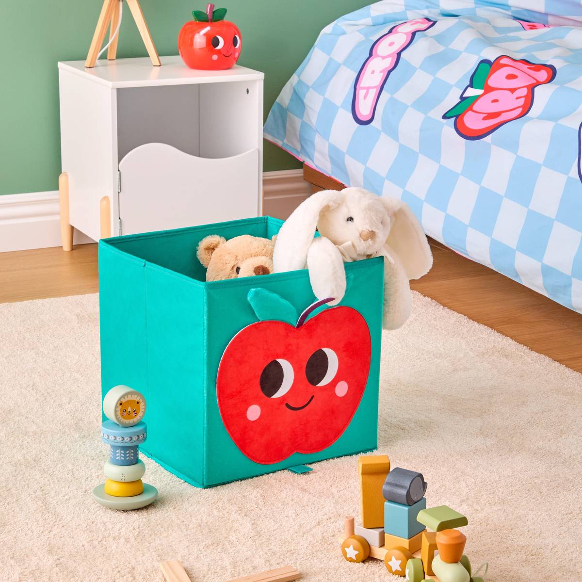 Caja de almacenamiento de terciopelo "Manzana de amor" 'Atmosphera x Cha Cha Pop' Verde
