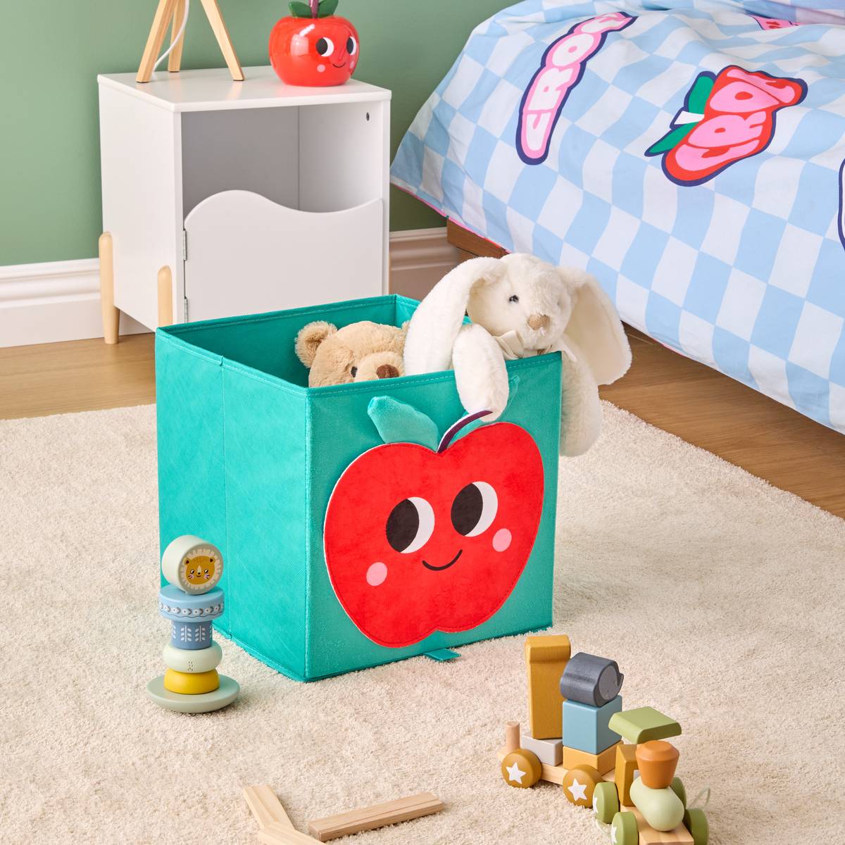 Caja de almacenamiento de terciopelo "Manzana de amor" 'Atmosphera x Cha Cha Pop' Verde