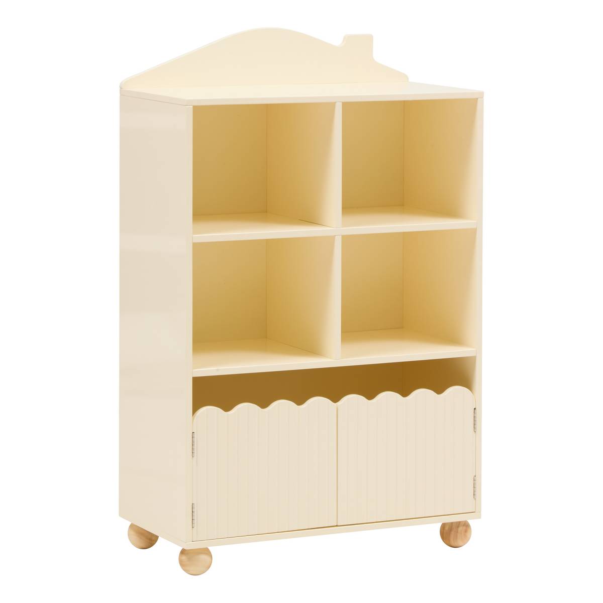 Librería infantil 2 puertas 2 niveles "Bouli" Beige, 94,5x60 cm Beige