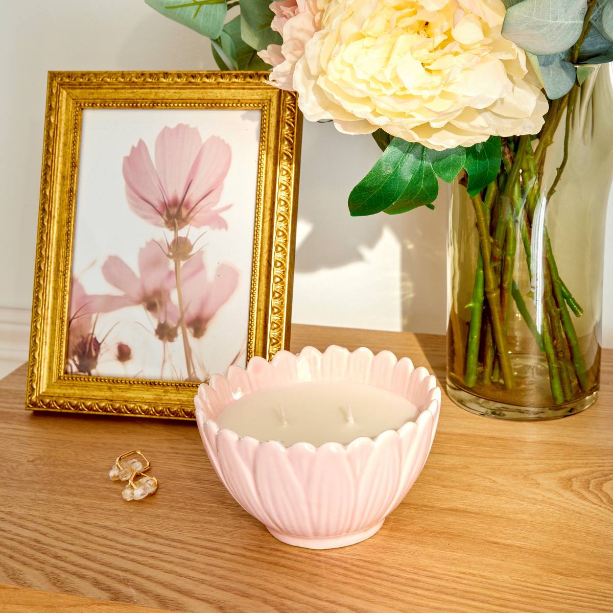 Vela perfumada "Flor de rosa" Varios aromas, 200g Rosa