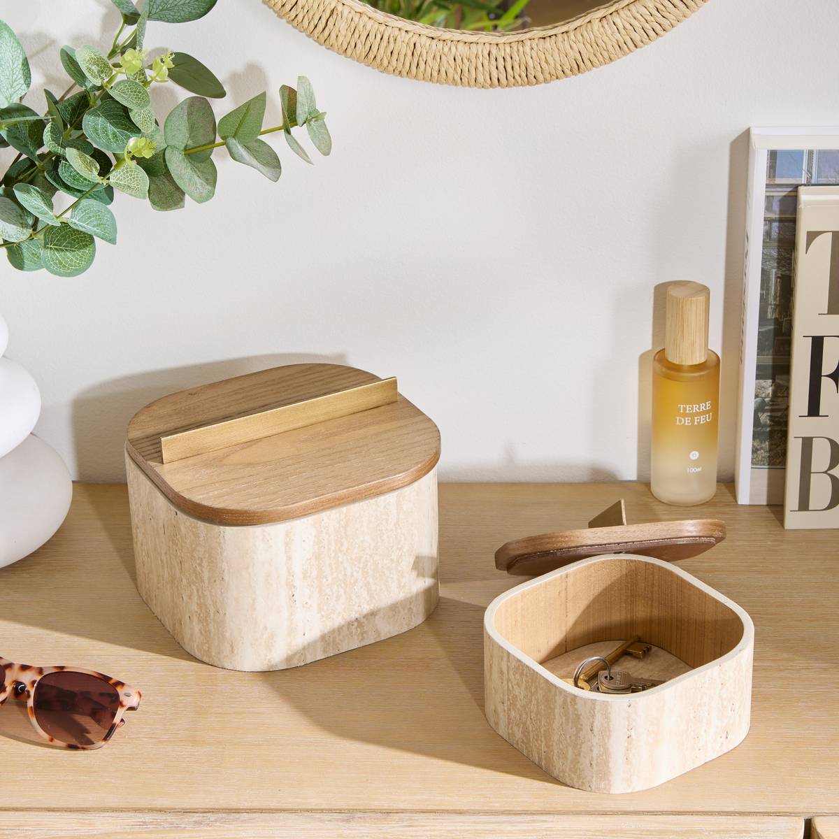 Juego de 2 cajas decorativas "Anaya"