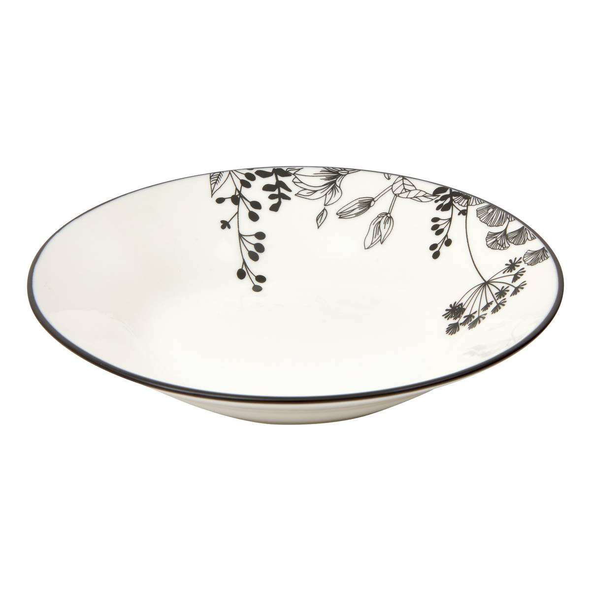 Lote de 6 platos hondos "White Floral" Porcelana, D.20,3 cm Blanco