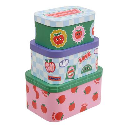 Lote de 3 cajas de almacenamiento "manzana de caramelo" 'atmosphera x cha cha pop'