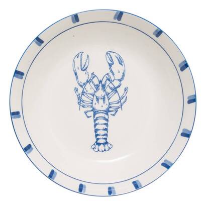 Lote de 6 platos hondos  "oceania" porcelana, d.20,2 cm