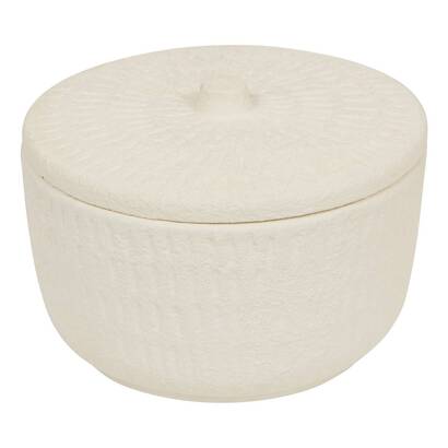 Caja decorativa "sien" gres (cer&aacute;mica) blanco, d.15,5 cm