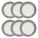 Lote de 6 platos llanos "Reso" Porcelana, D.26,8 cm Negro