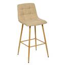 Juego de 2 taburetes de bar "Sirac" Lino beige, H.104,5 cm Beige lino