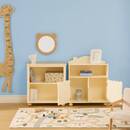 Librer&iacute;a infantil 2 puertas 1 nivel "Bouli" Beige, 75,5x60 cm Beige