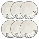 Lote de 6 platos hondos "White Floral" Porcelana, D.20,3 cm Blanco