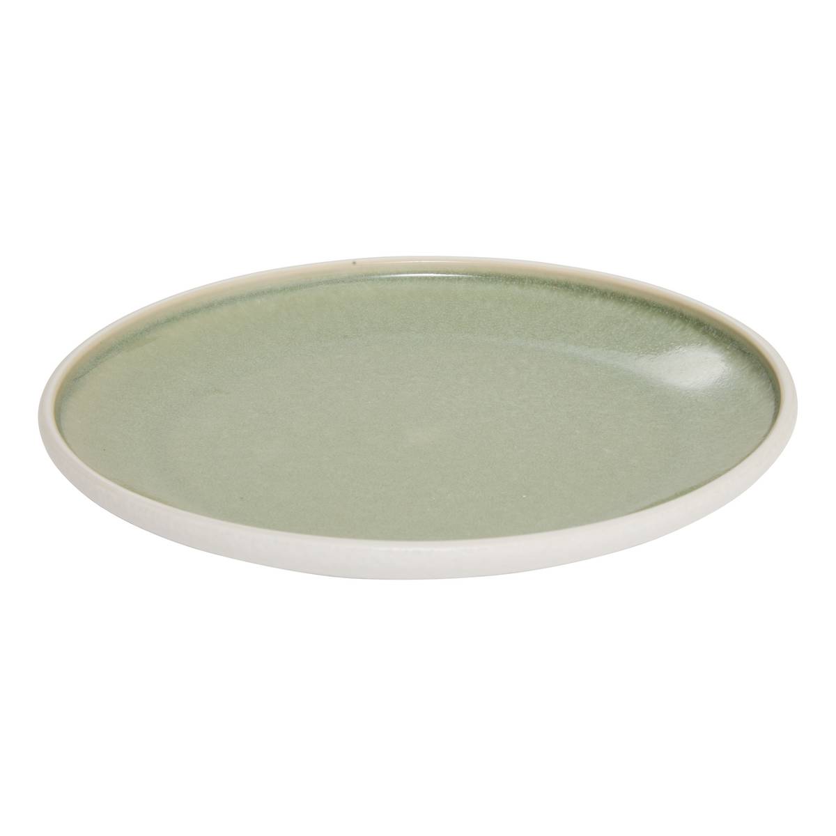 Lot de 4 assiettes &agrave; dessert "Chiara" Gres (cer&aacute;mica), D.20,7 cm Verde