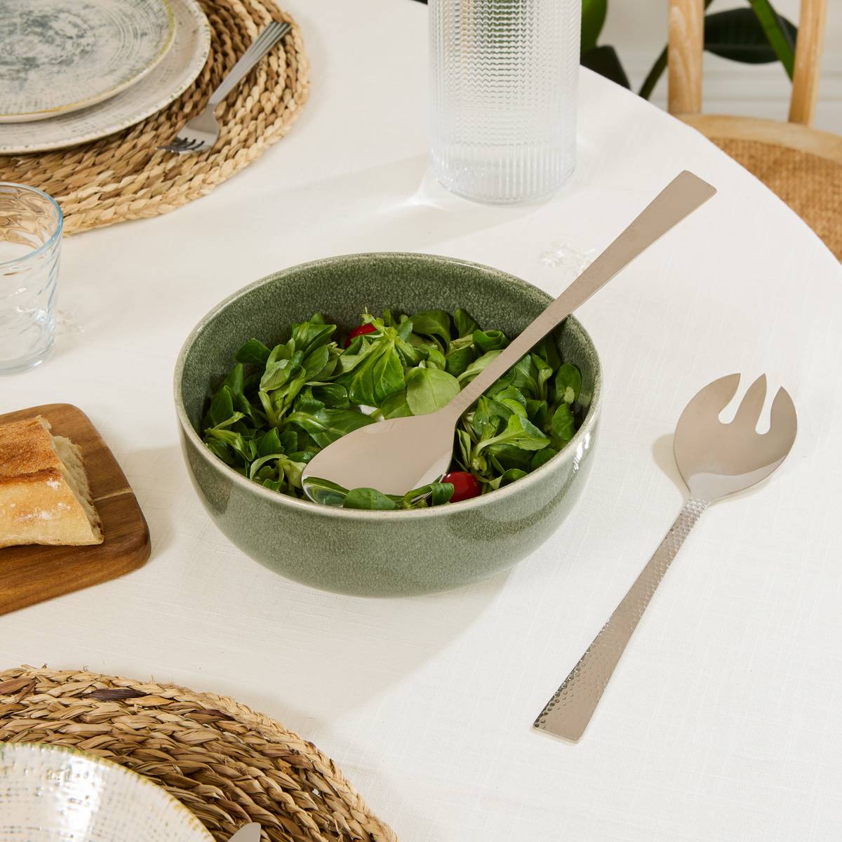 Cubiertos para ensalada "D'Oro" Acero inoxidable, Plata Plata