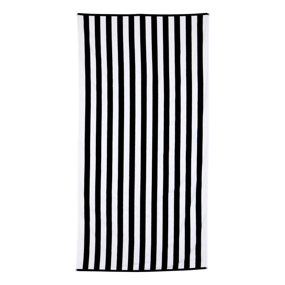 Toalla "The Palm Resort" Negro y Blanco, 400 g/m2, 180x90 cm Noir & Blanc