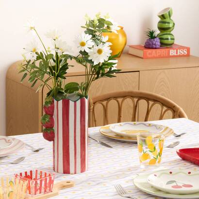 Juego de 6 platos de postre "fruity" porcelana, d.19 cm