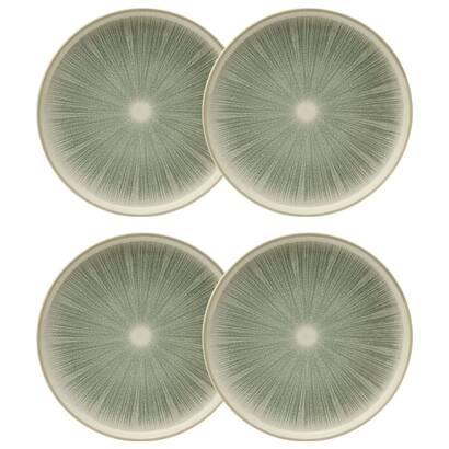 Juego de 4 platos de postre "eva" cer&aacute;mica, d.21,5 cm, verde