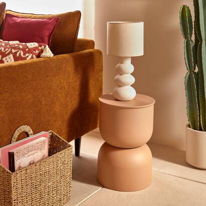 Mesa auxiliar "palomba" beige, d.31 cm