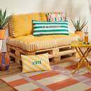 Cojín de suelo exterior rectangular POOLSIDE Amarillo 60 x 40 cm - Algodón Amarillo