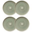 Lote de 4 platos llanos "Eva" Cerámica, D.27,2 cm, Verde Verde