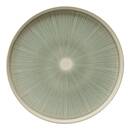 Lote de 4 platos llanos "Eva" Cerámica, D.27,2 cm, Verde Verde