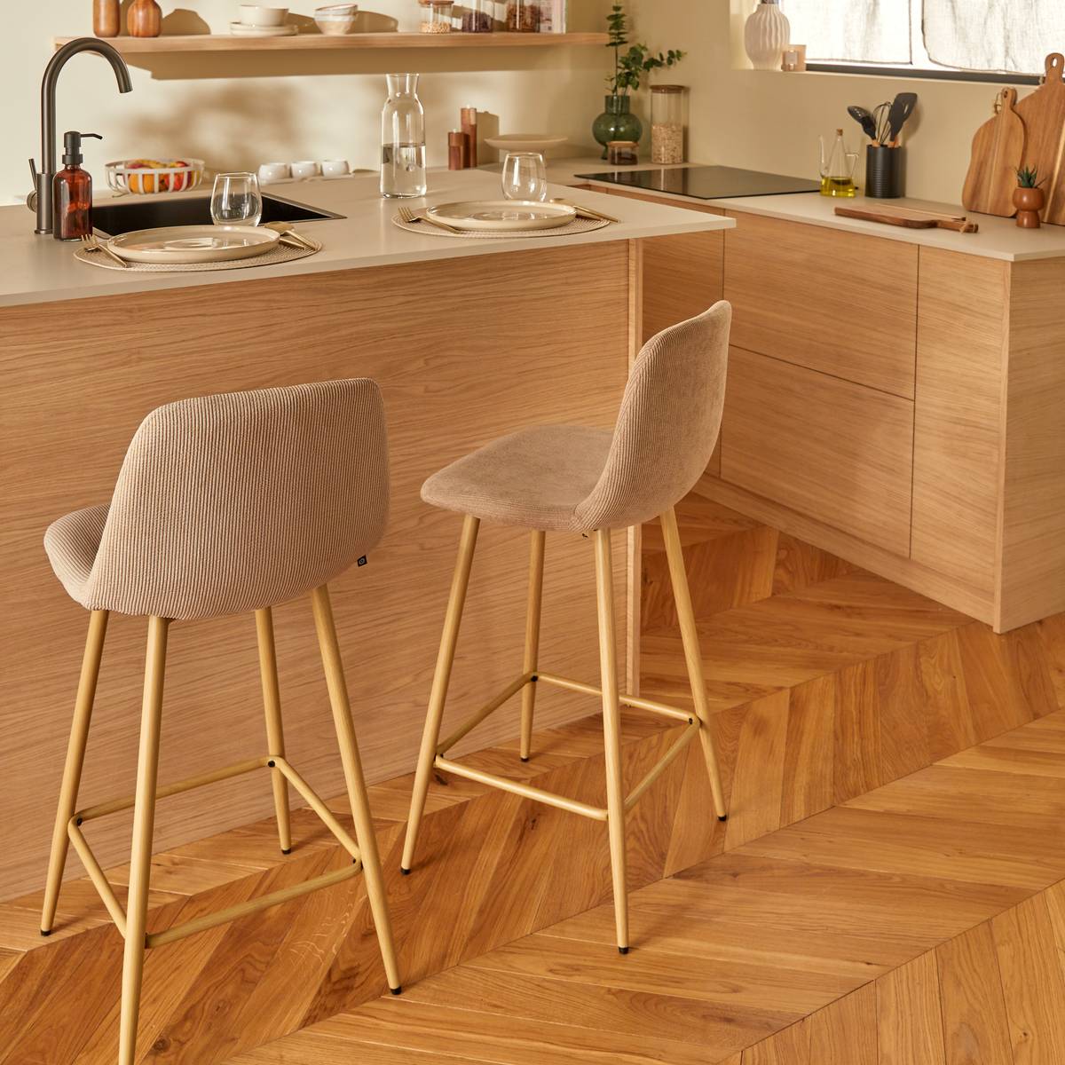 Silla de bar "Roka" Beige, H.93 cm Beige 2