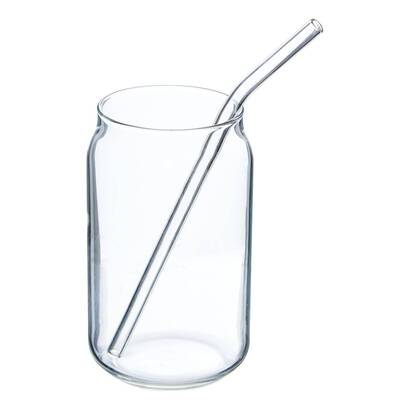 Vaso lata "can" 520 ml, vidrio de borosilicato, transparente