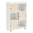 Mueble de almacenamiento infantil 3 puertas 2 niveles "Bouli" Beige, 69,5x30 cm Beige