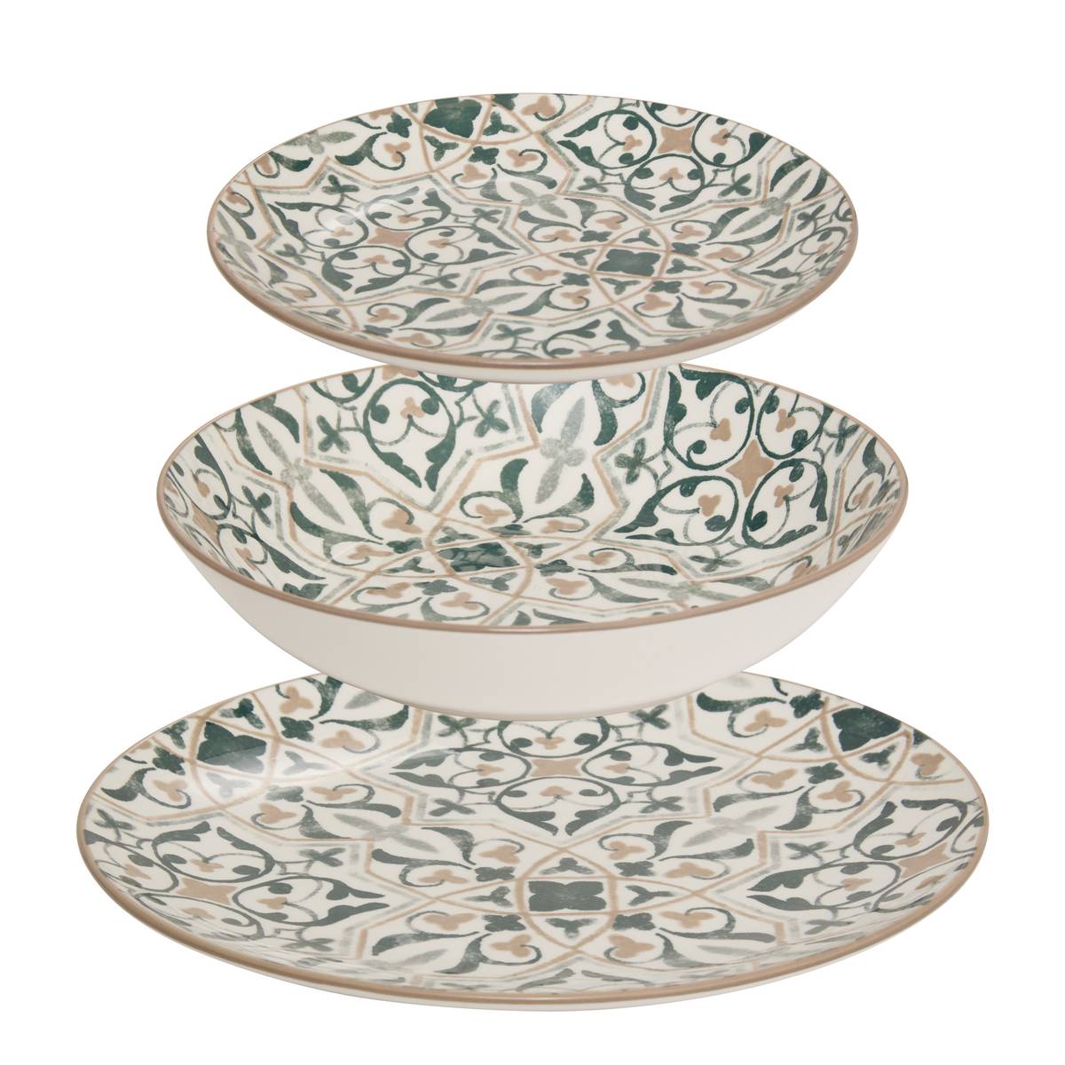 Vajilla "Gaelle" Porcelana, 12 piezas Multicolor