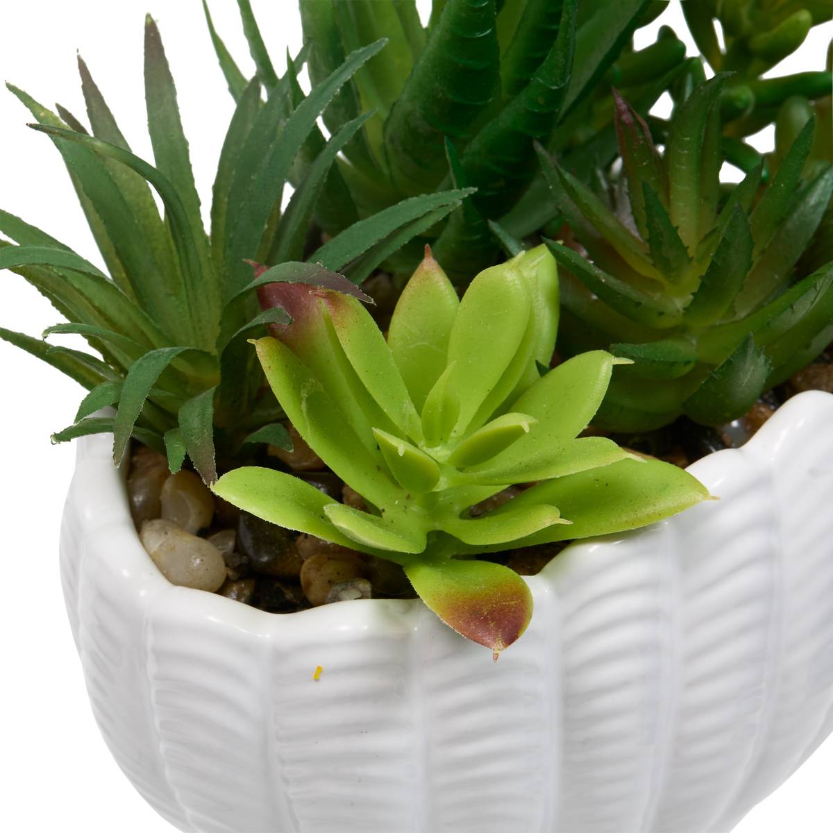 Planta artificial "Ocea" H.20 cm Blanco