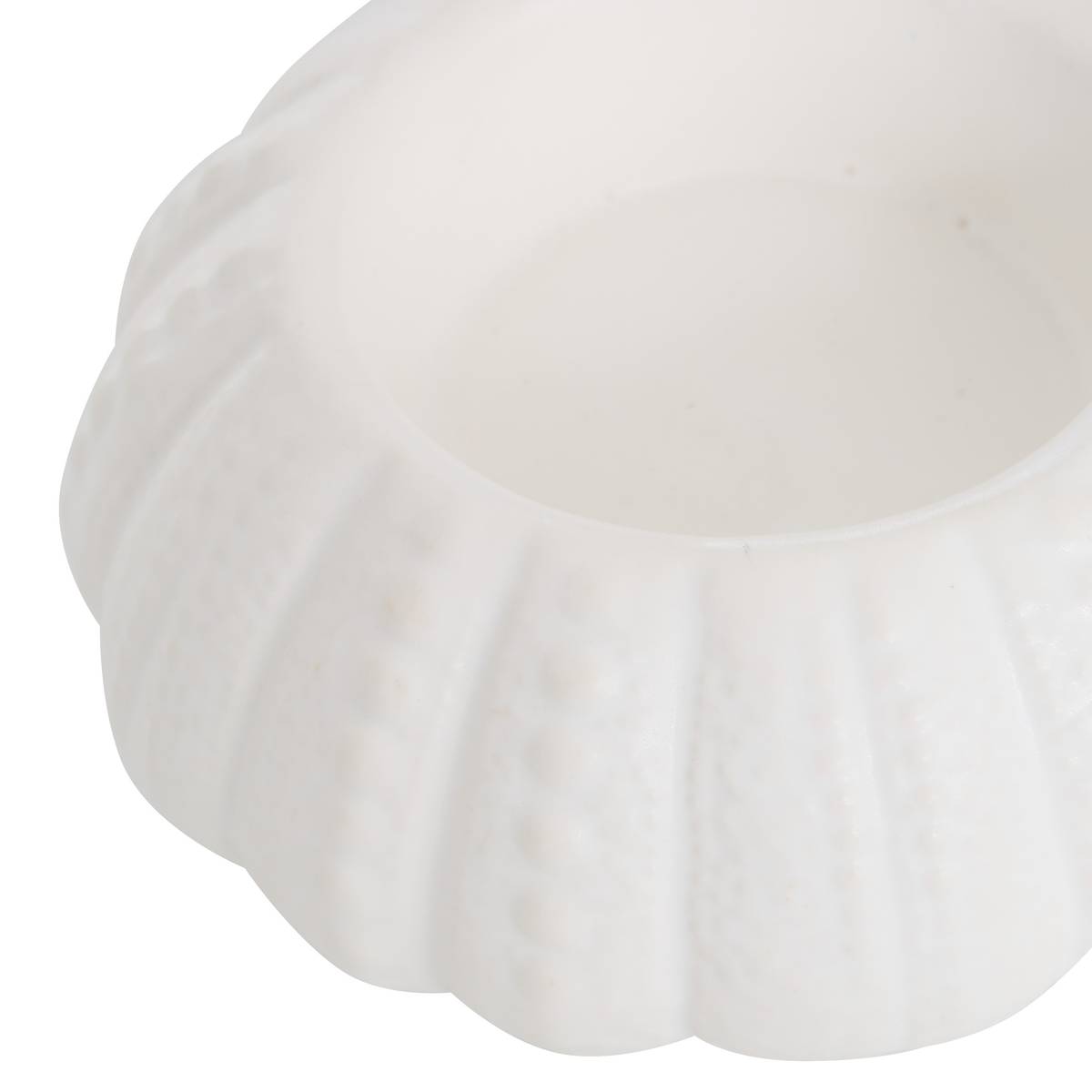 Portavelas "Ocea" Gres (cerámica) Blanco, Ø 8,4 cm Blanco
