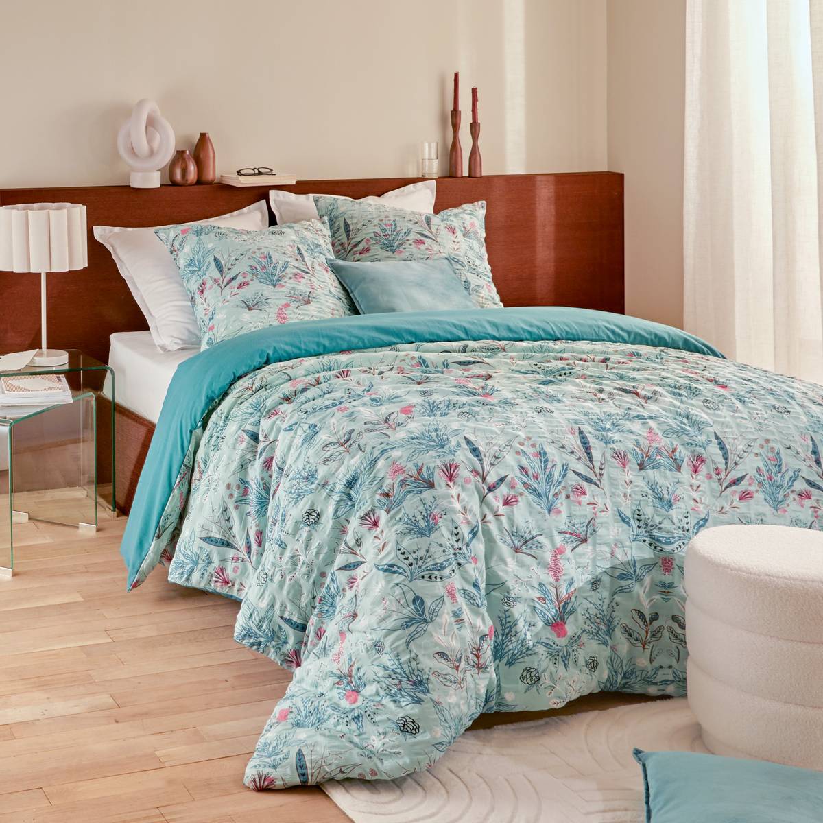 Juego de cama "Vegetación marina" Verde Celadón, 240x220 cm Verde celadón