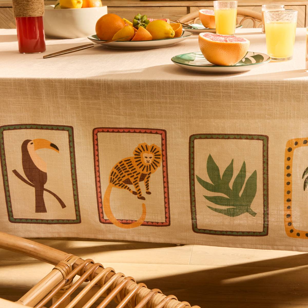 Mantel "Tropical" 240x140 cm, Beige Lino Beige lino