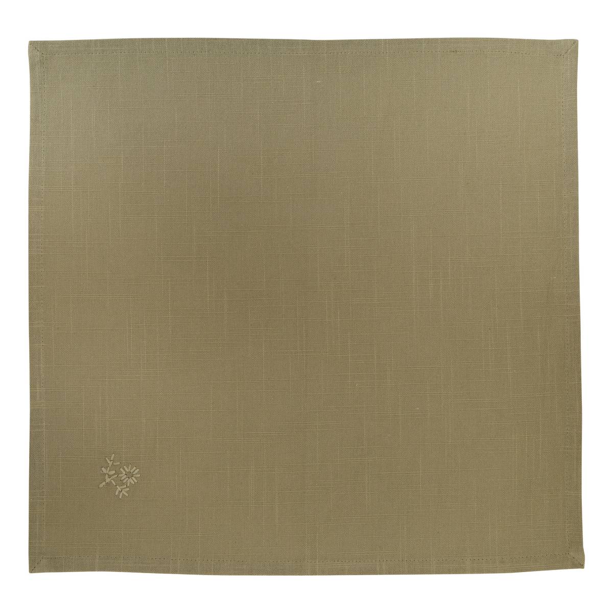 Lote de 4 servilletas "Joy" Verde caqui, 180 g/m2, 40x40 cm Verde caqui