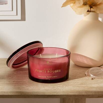 Vela perfumada "glowy" aroma afrutado, frutos rojos, 440g