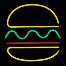 Neón LED "Burger" USB, Multicolor, 30x1,5 cm Multicolor