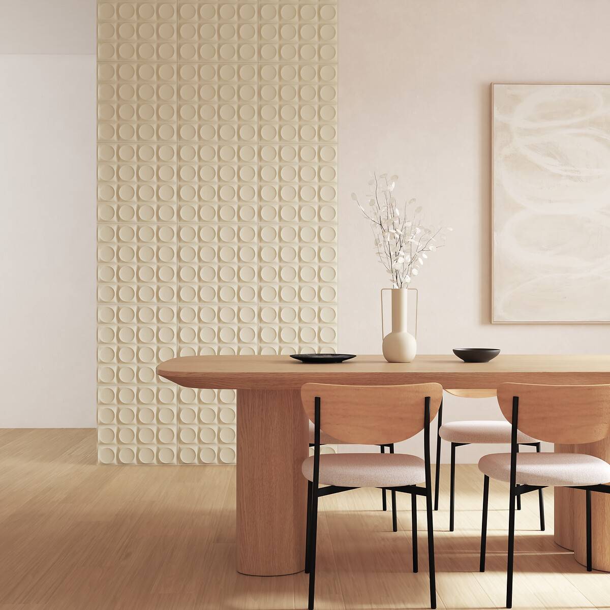 Juego de 2 pegatinas de pared "Oren" Blanco, 50x50 cm Blanco