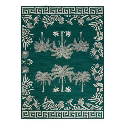 Alfombra exterior "the palm resort" 230x160 cm, verde oscuro