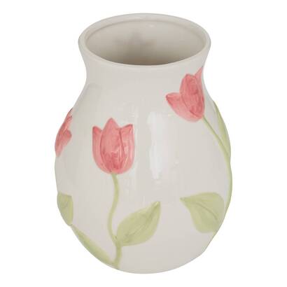 Jarr&oacute;n "flor de rosa" multicolor, h.21 cm