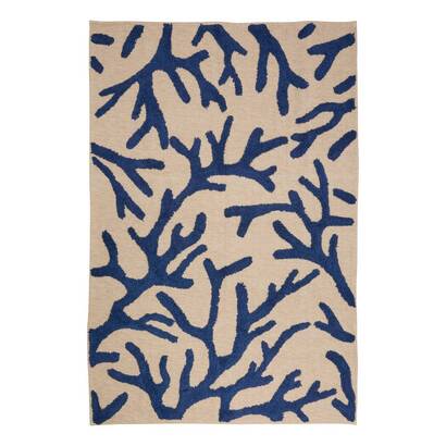 Alfombra "ocean&iacute;a" azul, 170x120 cm