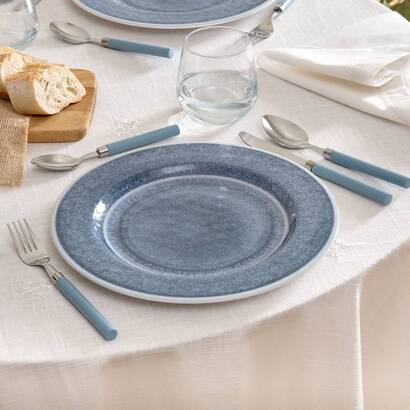 Lote de 6 platos llanos "fanny " d.28 cm, azul