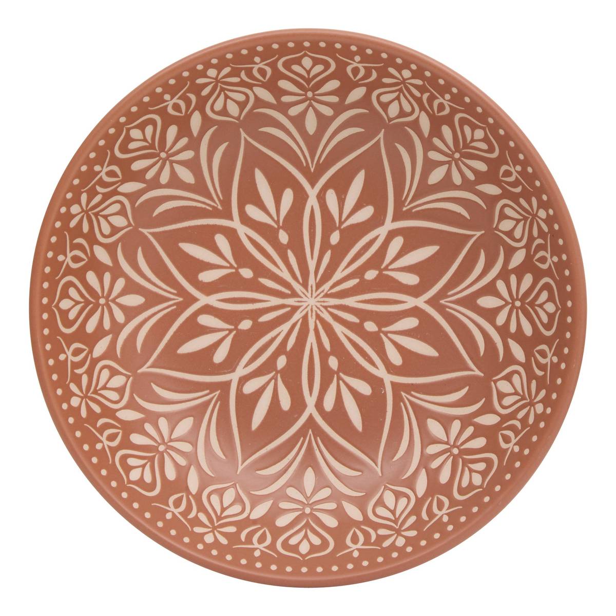 Pack de 6 platos hondos "Ines" gres (cerámica), D.20,5 cm Terracota