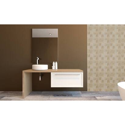 Lote de 2 pegatinas de pared "caro" beige, 25,4x25,4 cm