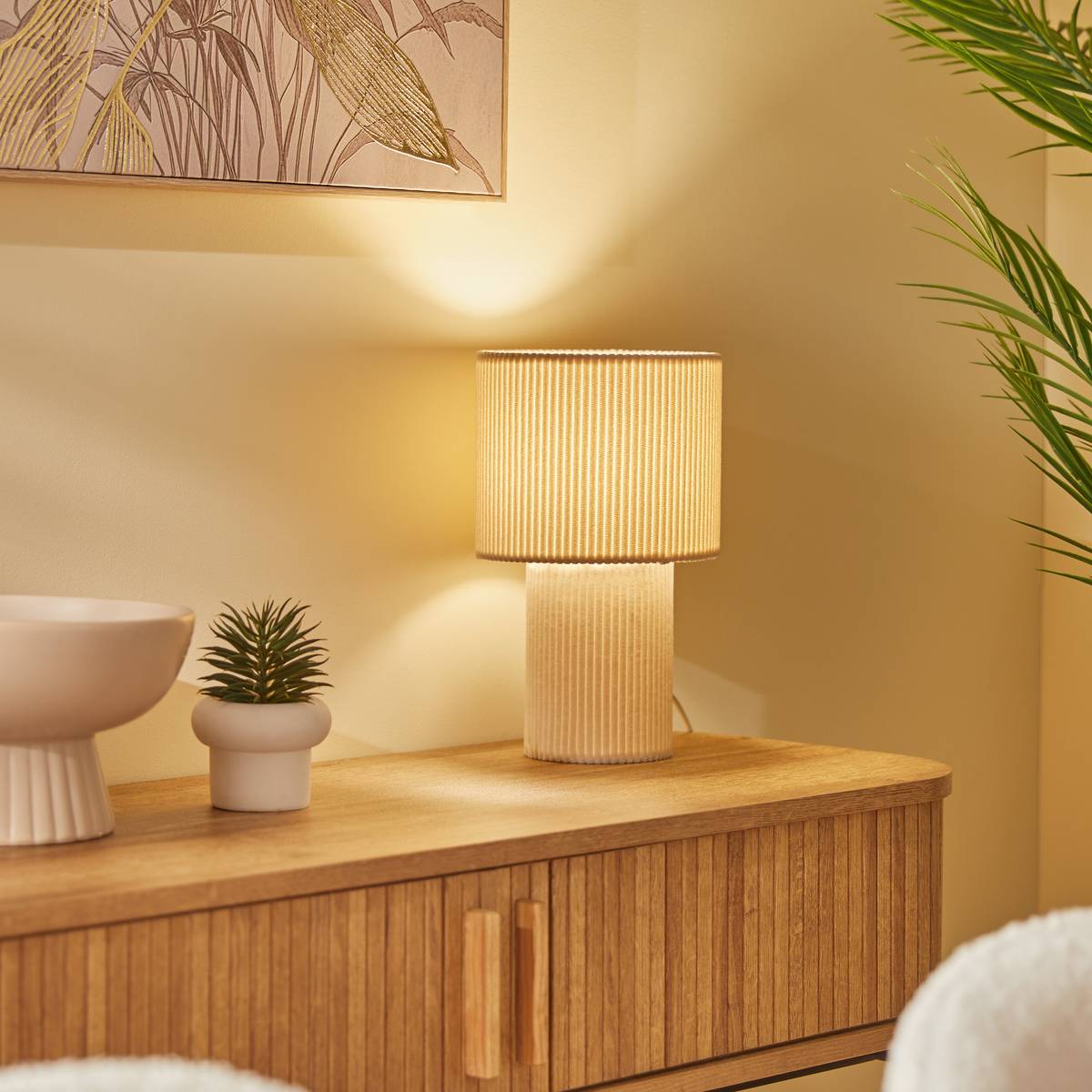 Lámpara "Jolina" Algodón, Beige, H.28 cm Beige