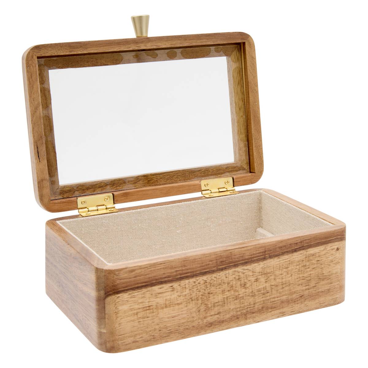Caja de joyas "Assia" Acacia, Marr&oacute;n, 20x14,5 cm Marr&oacute;n