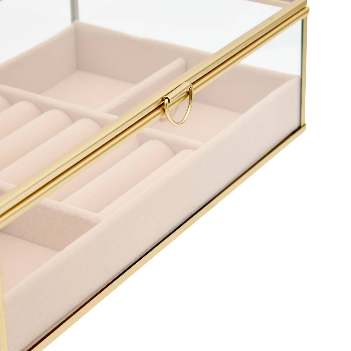 Joyero "Jude" Vidrio, Beige, 24x14 cm Beige
