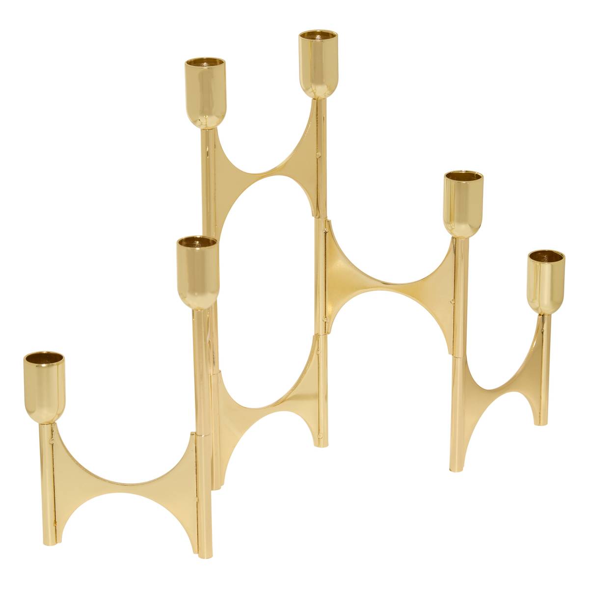 Candelabro "Crush" Acero, Dorado, H.48 cm Oro