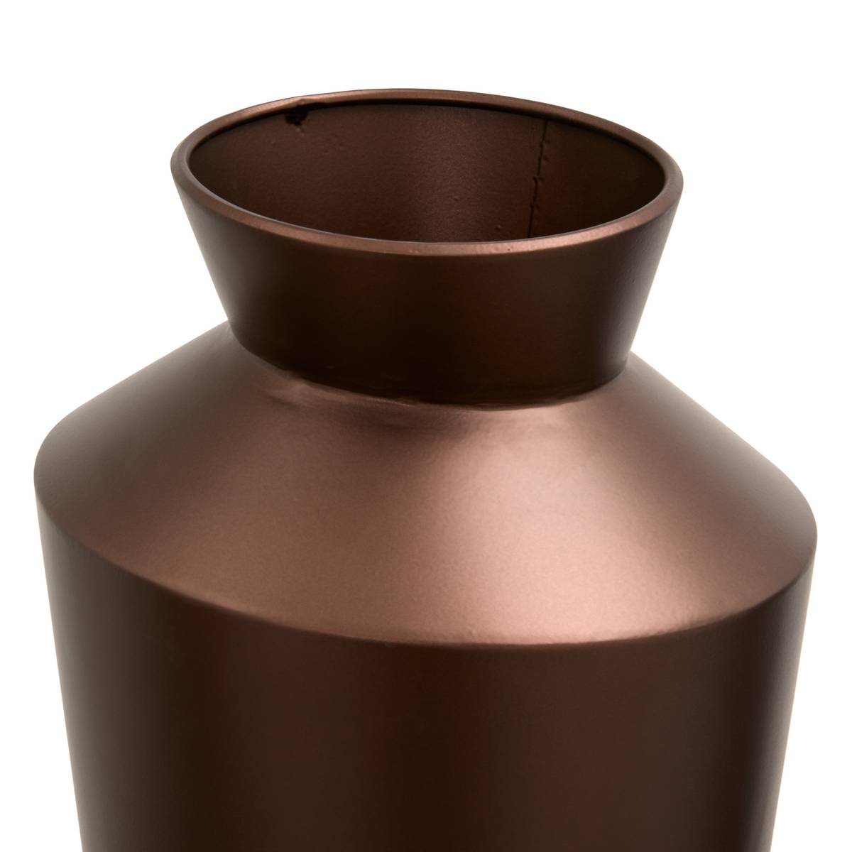 Jarrón "Barrel" Acero, Chocolate, H.40 cm Chocolate