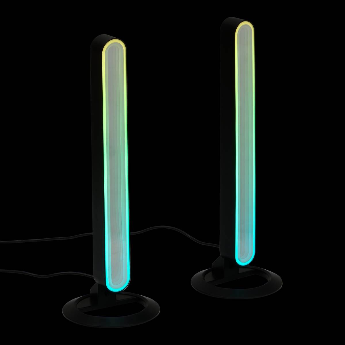 Lote de 2 barras luminosas "Maera" Negro, H.30 cm Negro