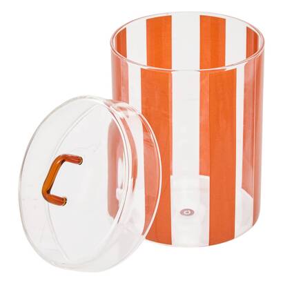 Lote de 3 cajas decorativas redondas "homy" vidrio, transparente, di&aacute;m. 10 cm
