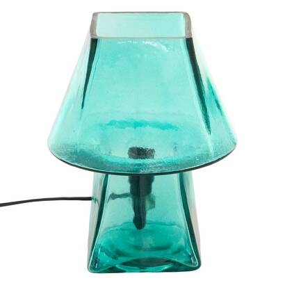 L&aacute;mpara "elita" vidrio, azul, h.26 cm